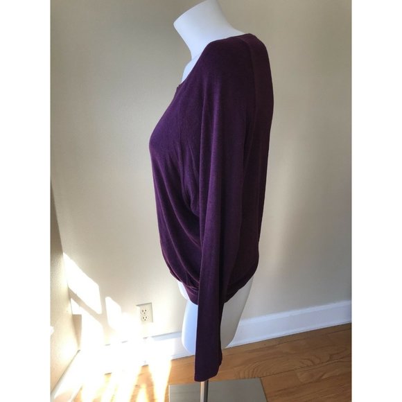 Anthropologie Bordeaux Thin Ribbed Boatneck top L - Picture 5 of 9